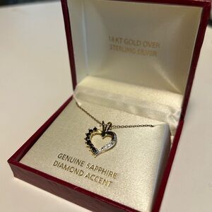 Gold and Silver Heart Pendant Necklace